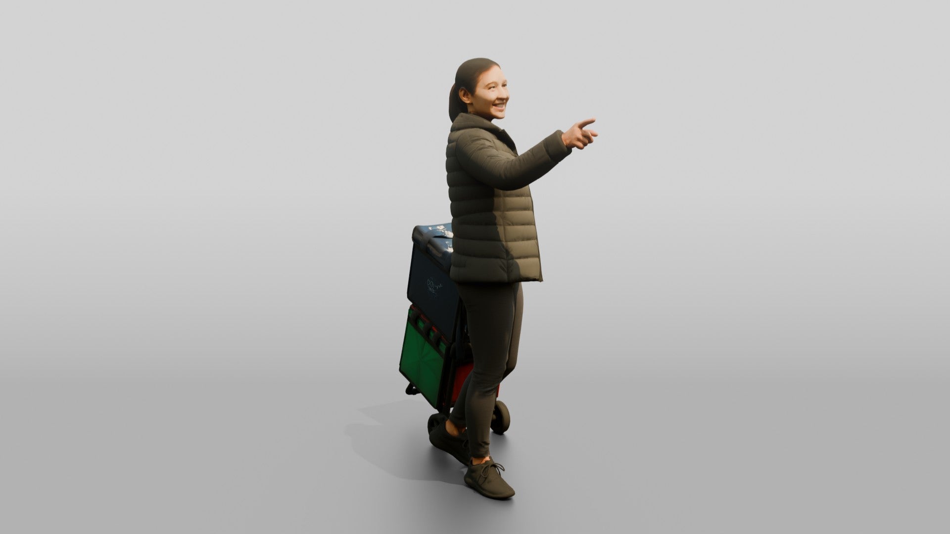 Woman with Delivery Cart
