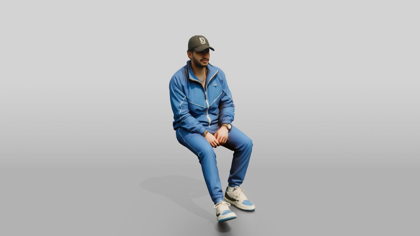 Latino Man in Streetwear Windbreaker