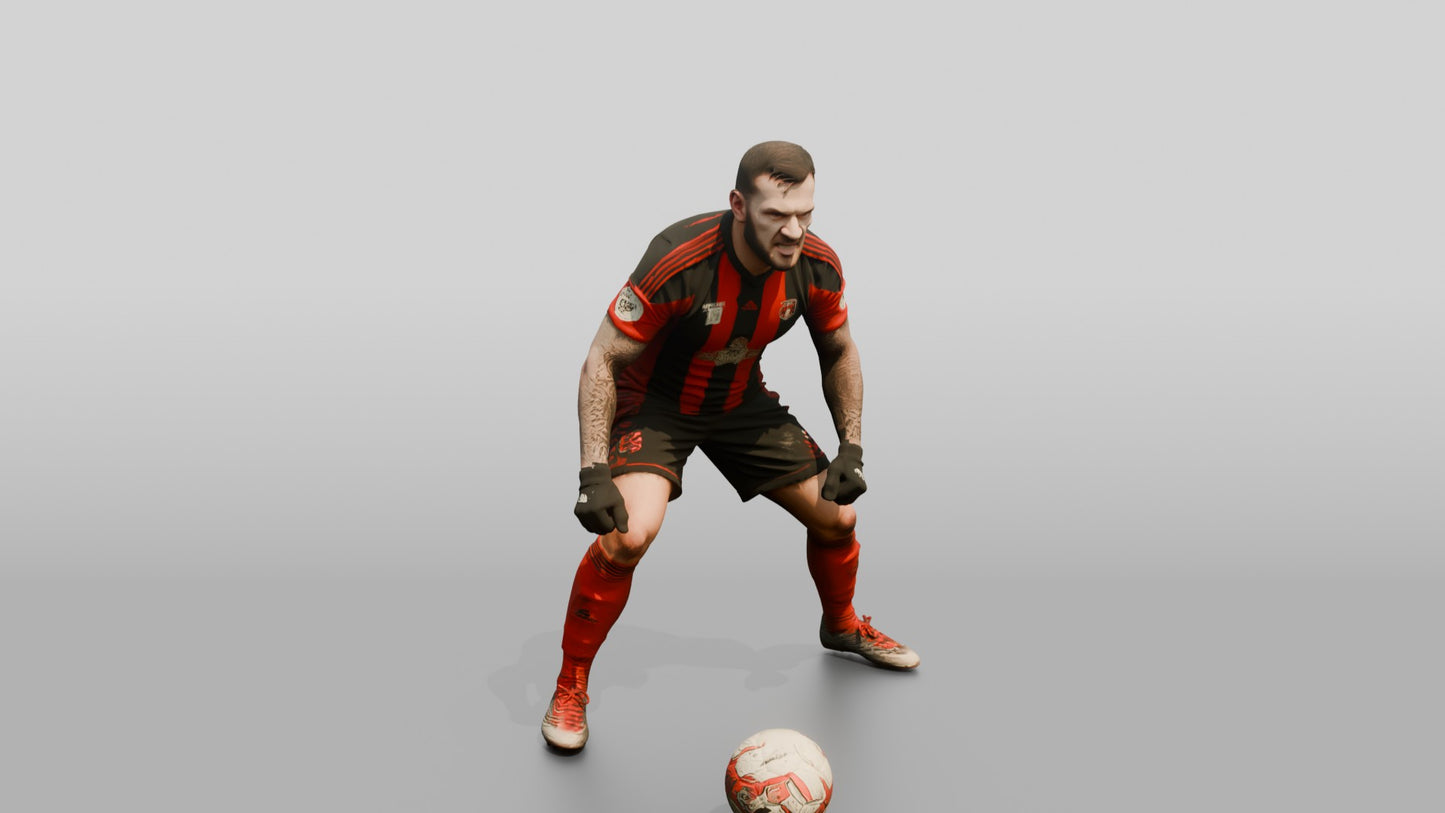 Soccer Player Volley Pass