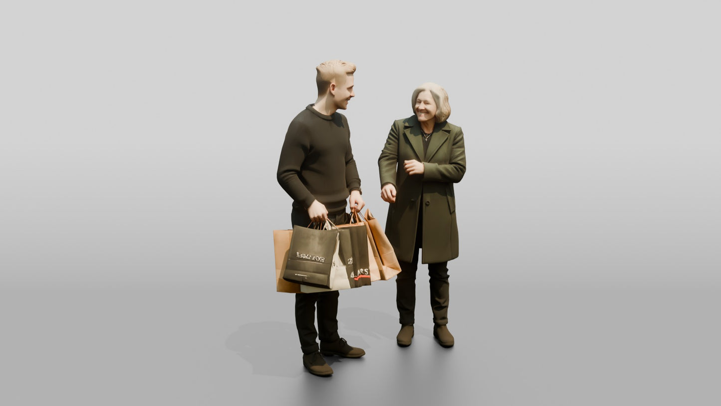 Norwegian Man Helping a Shopper with Bags