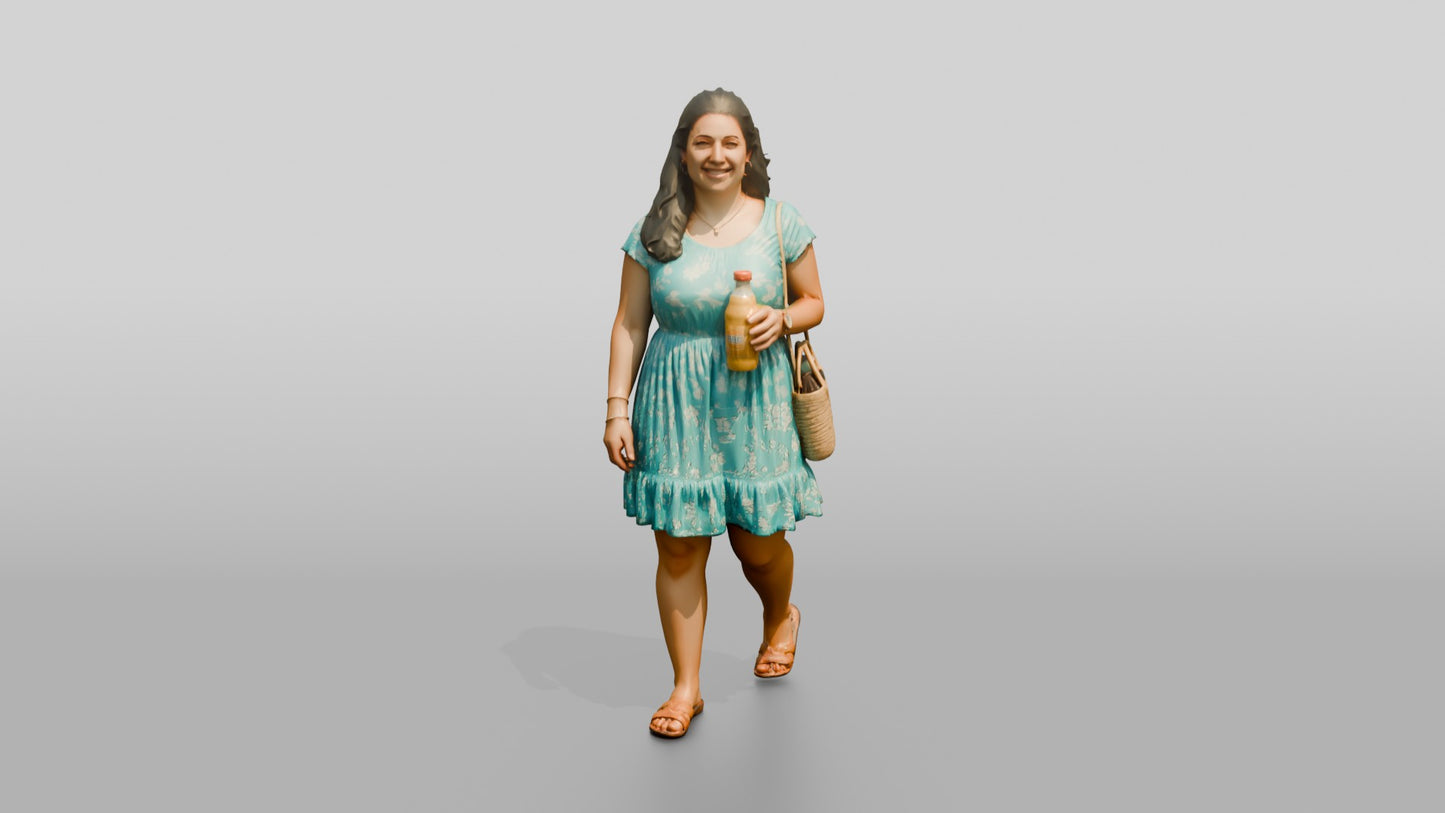 Plus-Size Greek Young Woman Holding a Cold Soda