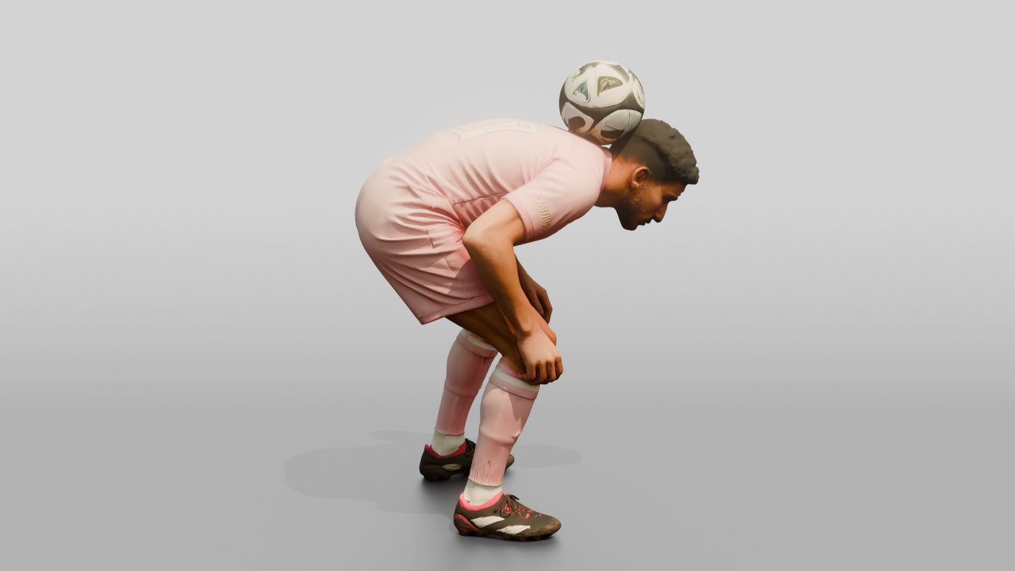Soccer Player Balancing Ball on Neck