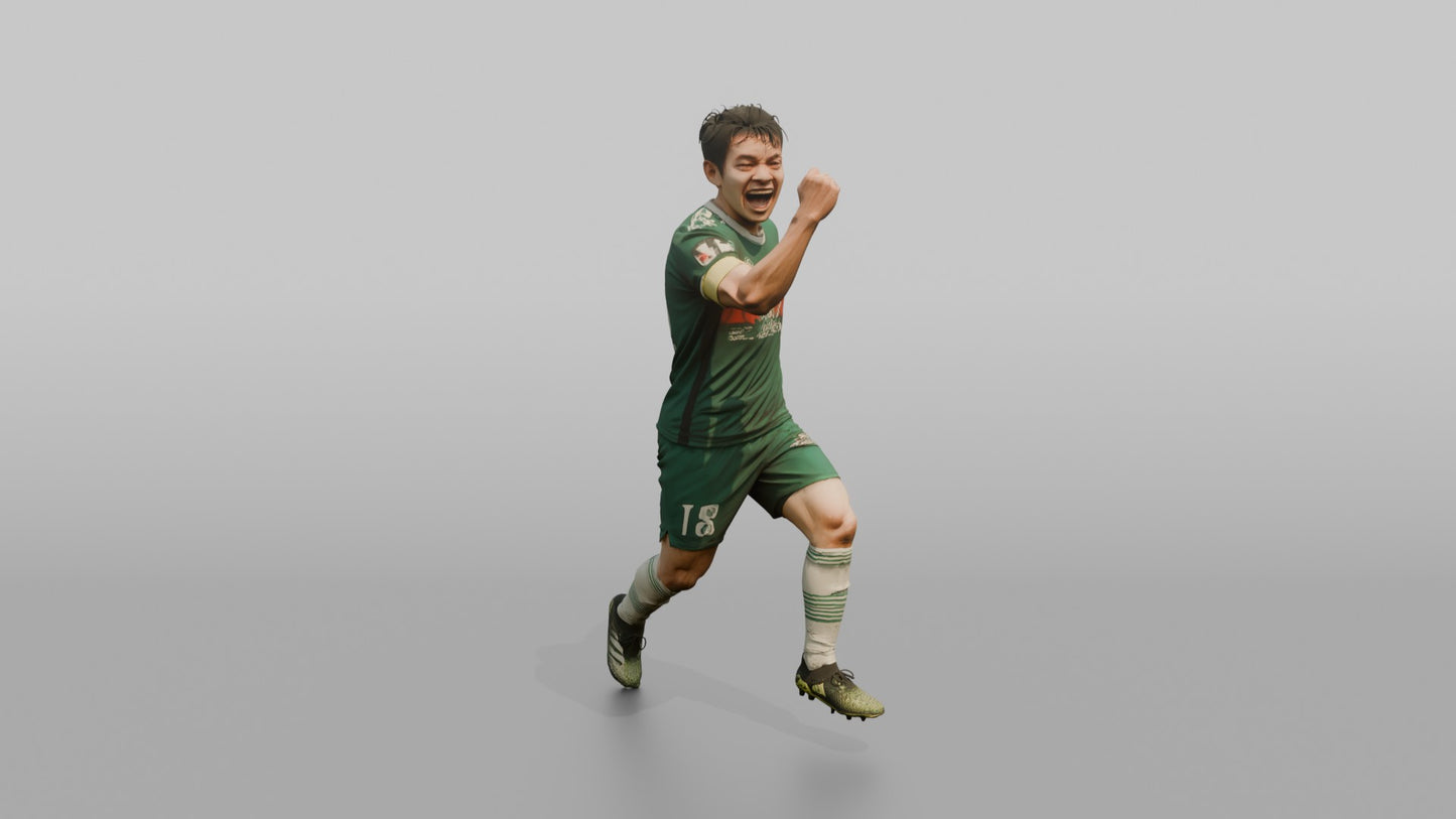 Japanese Player Pumping His Fist in Celebration