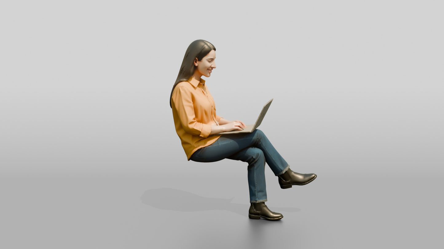 Woman Typing on Laptop with Tea
