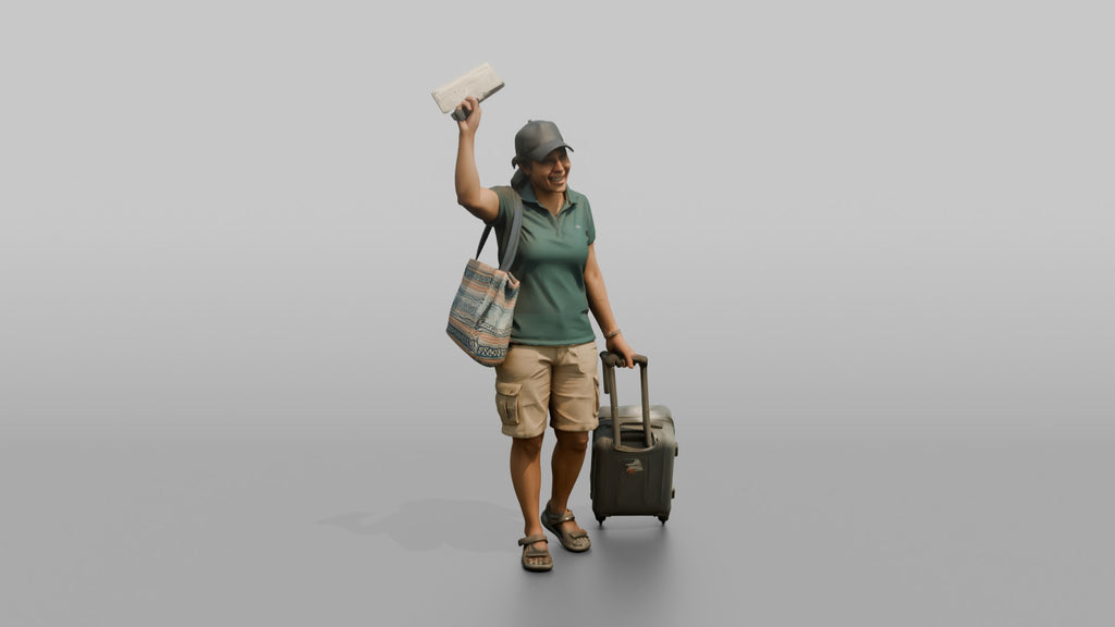 Traveler Waving Her Boarding Pass