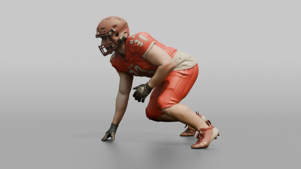 Running Back in a Three-Point Stance