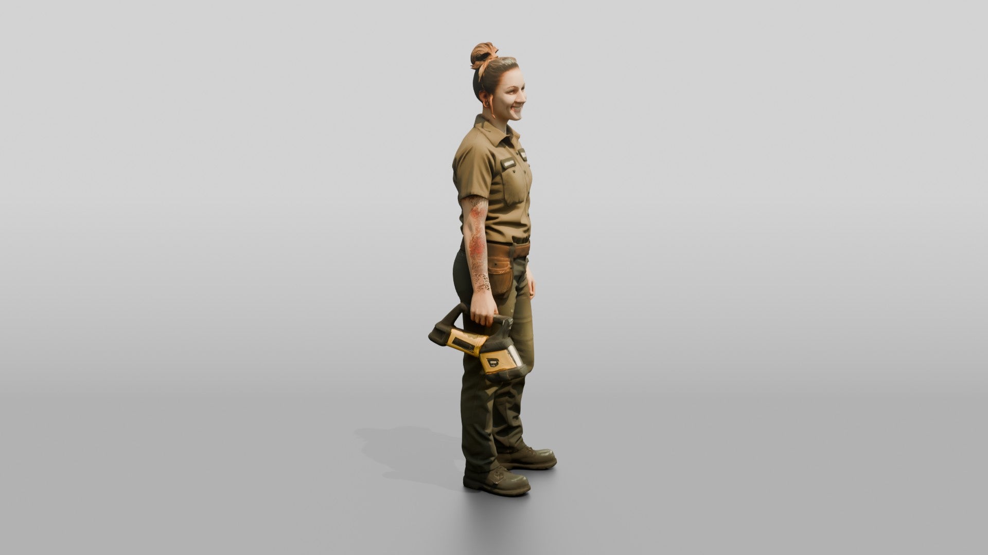 Mechanic Holding a Shop Flashlight
