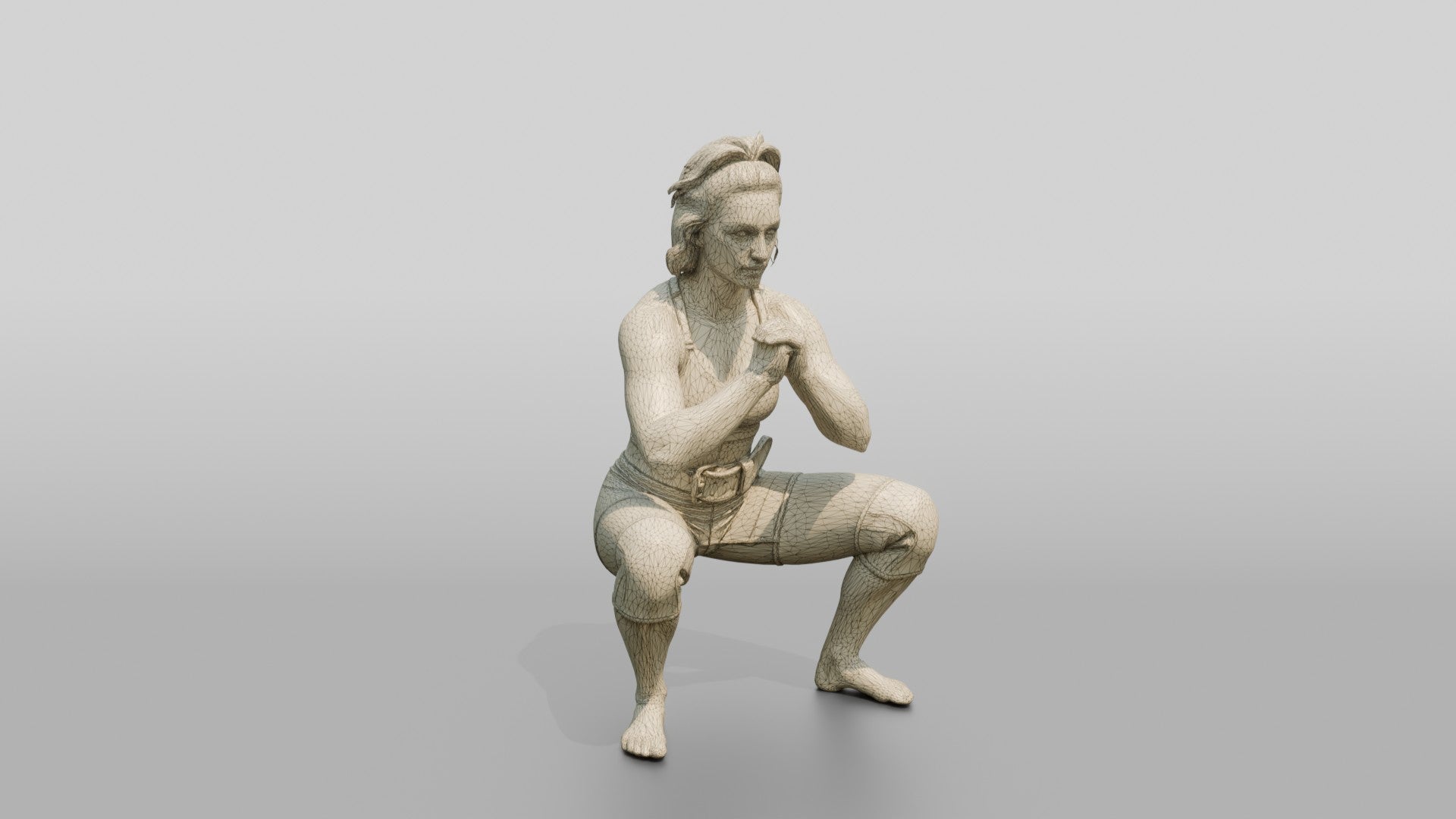 Woman in Squat with Lifting Belt