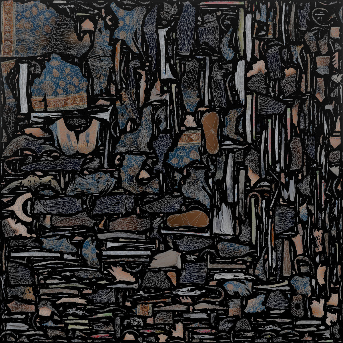 Mother Carrying A Stack Of Clean Folded Laundry - UV layout, base color map