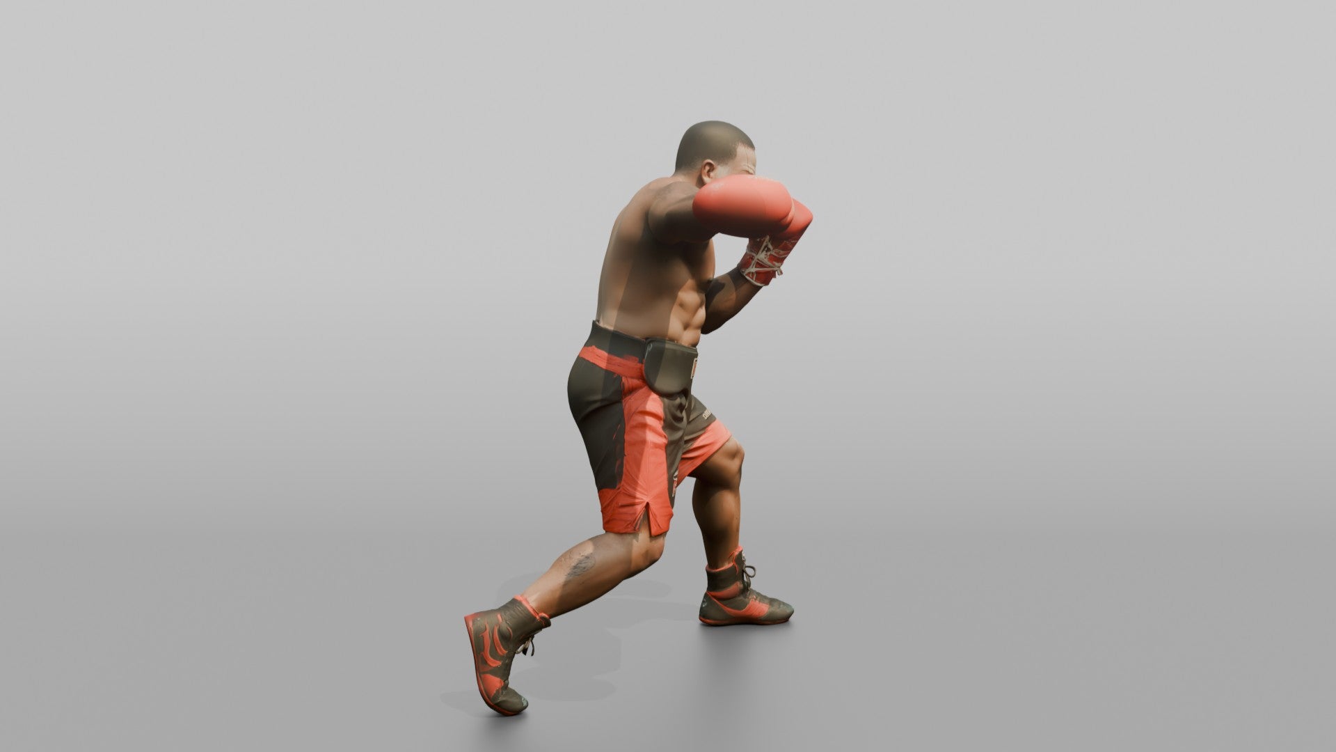 Boxer Lunging Jab While Stepping Forward