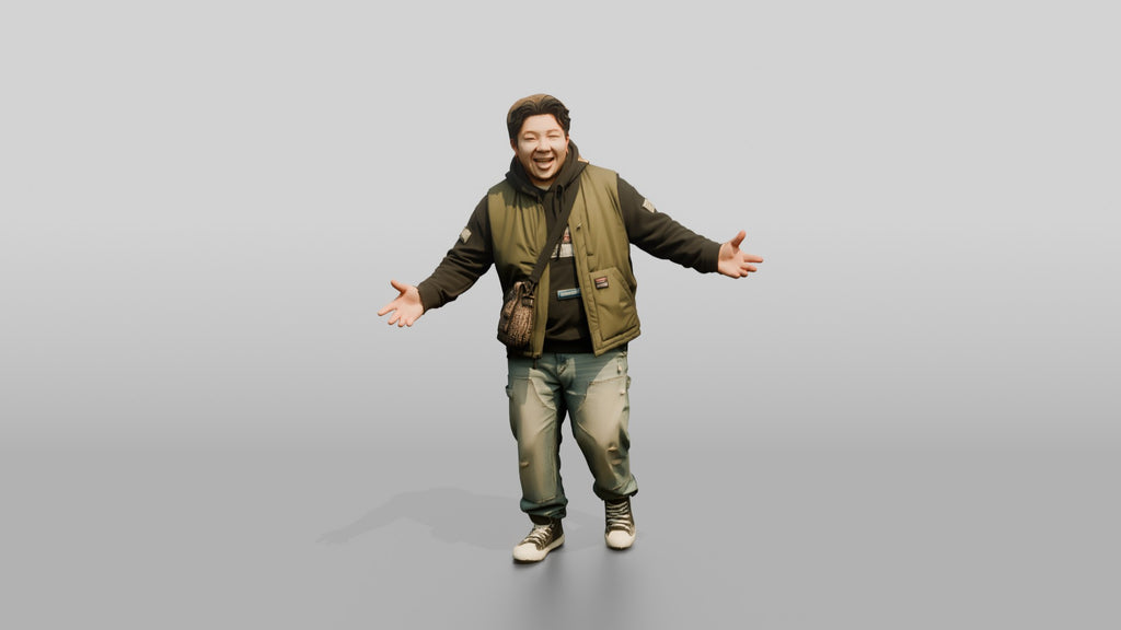 Asian Man in Animated Conversation