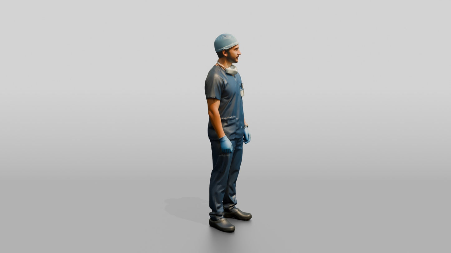 Young Hispanic Man Doctor Standing Straight