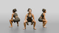Woman Squatting with Fitness Gloves