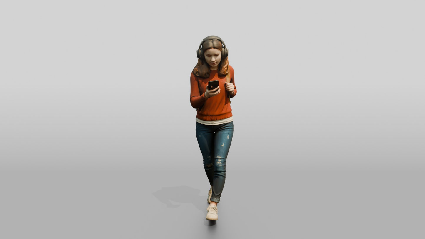 Teenage Girl Navigating with Phone