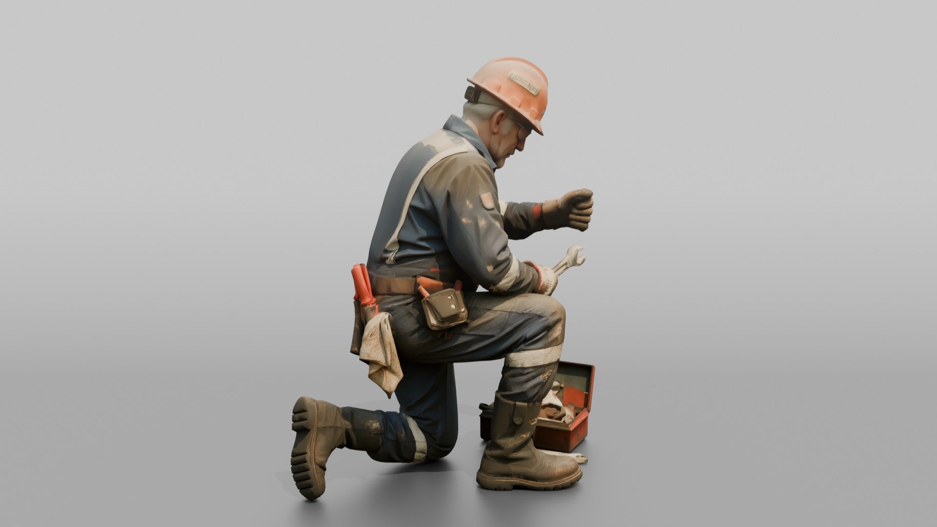 Pumpman Repairing a Cargo Pump on Deck