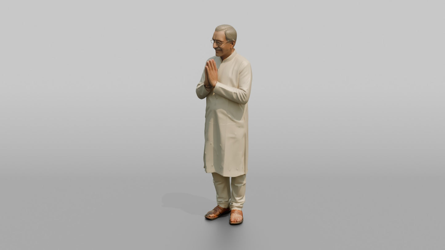 Elderly South Asian Wedding Guest Greeting Warmly