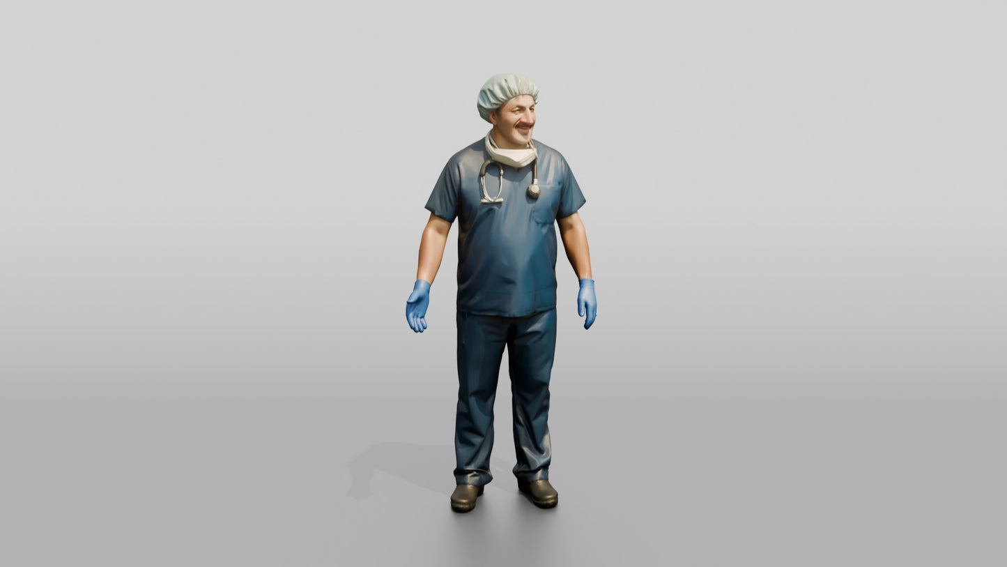 Middle-Aged Middle Eastern Man Doctor with Welcoming Gesture