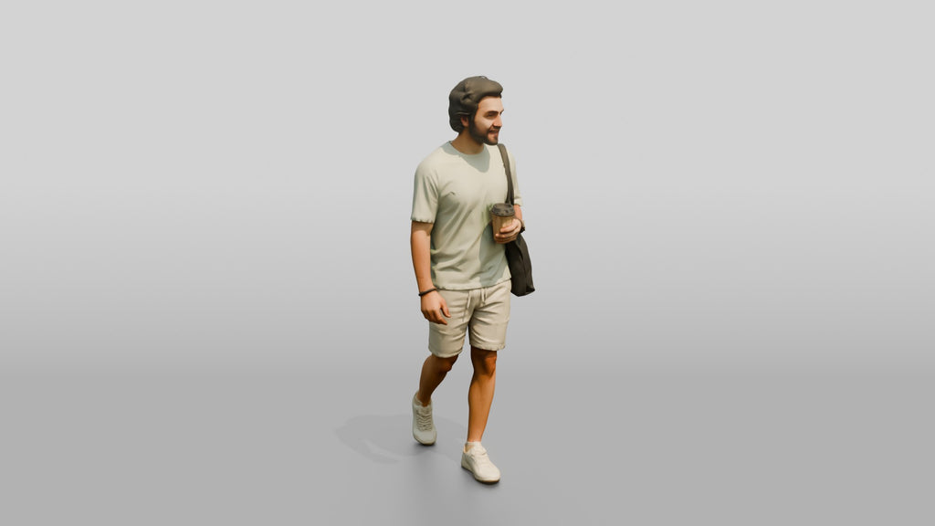 Young Persian Man Holding a Takeaway Coffee