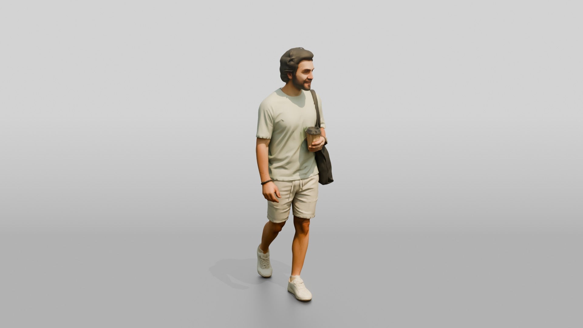 Young Persian Man Holding a Takeaway Coffee