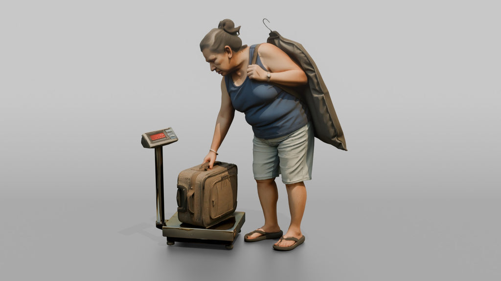 Traveler Weighing Her Suitcase