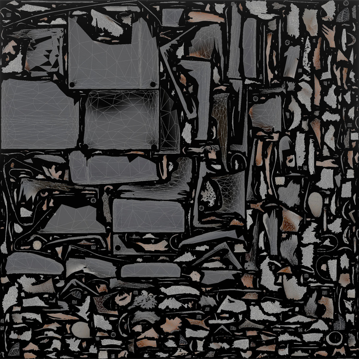 Spa Client Man Sitting On A Lounge Chair In A Robe, Holding A Cup Of Tea - UV layout, base color map