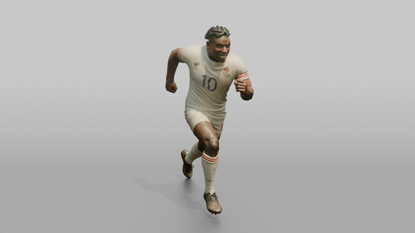 English Winger Sprinting at Full Velocity