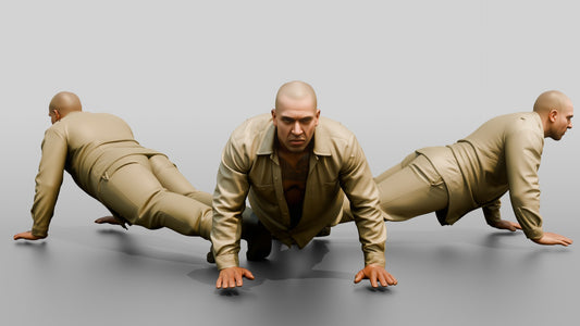 Latino Male Prisoner in a Khaki Two-piece