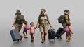 Traveler Walking With Her Child