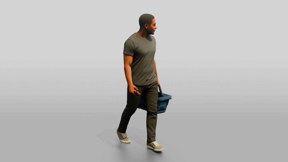 Grocery Delivery Man - 3D character model, view 2