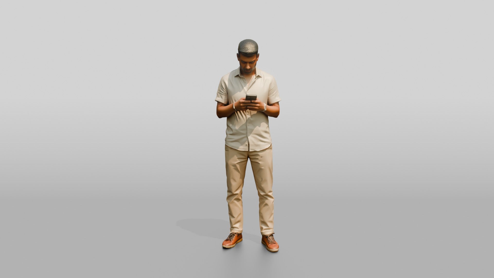 Slender Young Moroccan Man on a Shopping Street