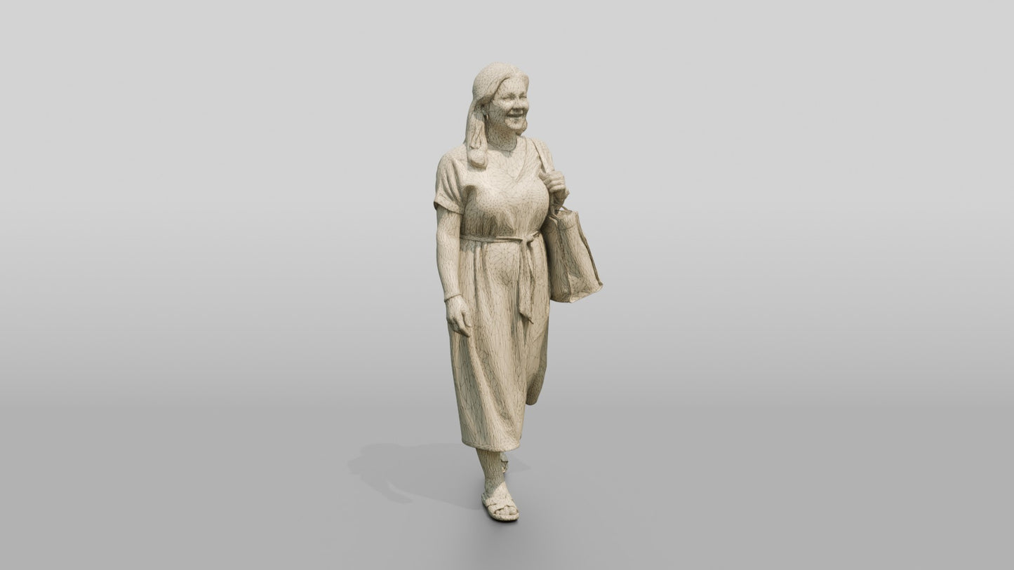 Plus-Size Maltese Woman Carrying a Tote Bag
