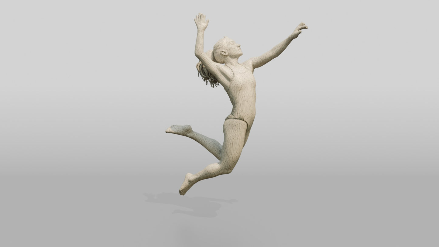 Latina Woman Jumping to Spike Volleyball