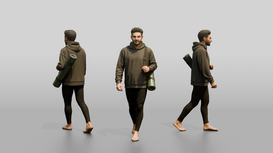 Walking Man with Yoga Mat
