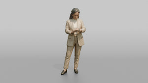 Vacationer Wearing Structured Summer Blazer Over Top And - 3D character model, view 1