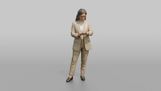 Vacationer Wearing Structured Summer Blazer Over Top And - 3D character model, view 1