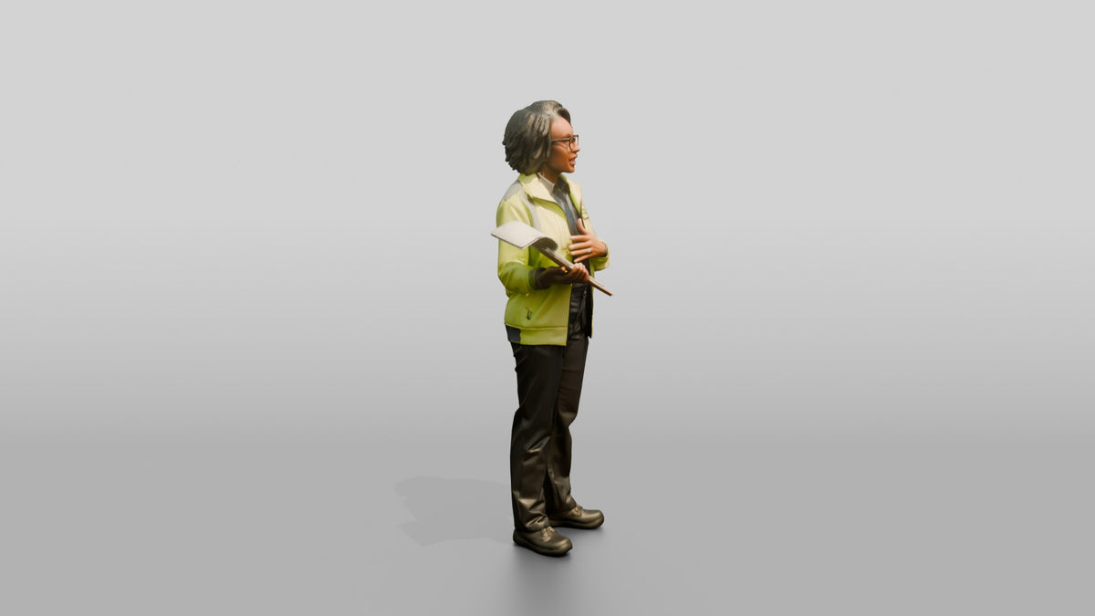 Construction Worker Woman 97 - 3D character model, view 2