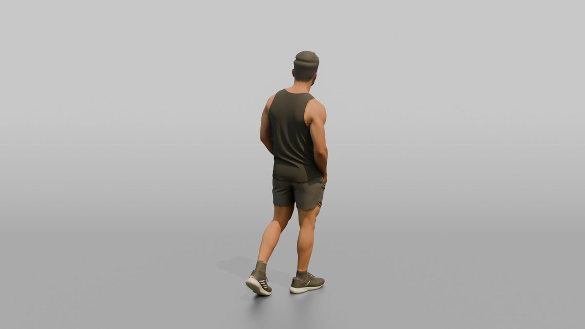 Fitness Influencer Man Standing Casually With A Slight Forward Lean - 3D character model, view 3