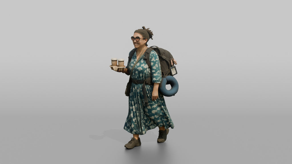 Traveler Carrying Coffee To The Gate