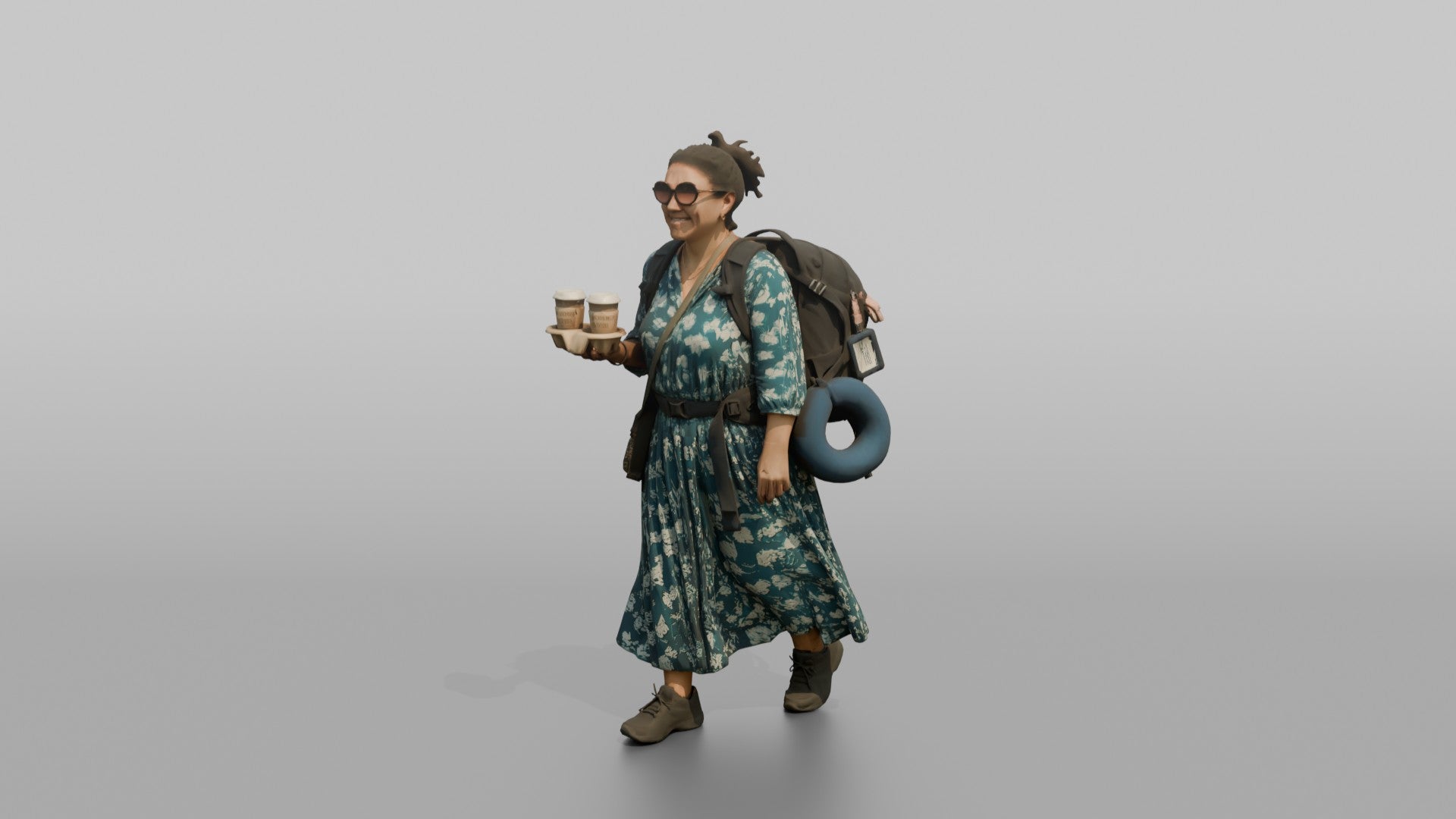 Traveler Carrying Coffee To The Gate