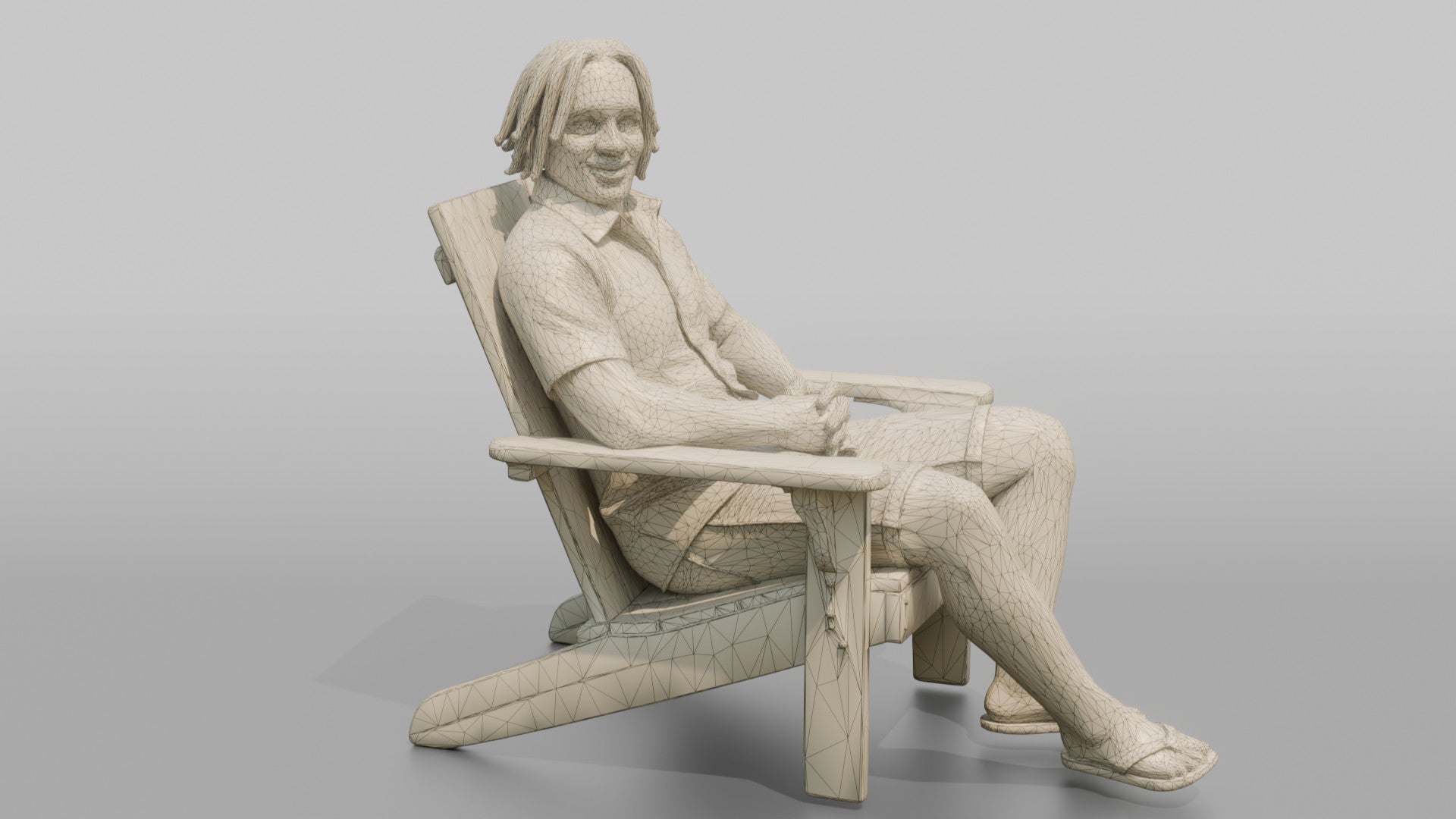 African Man with Dreadlocks Sitting in Lounge Chair
