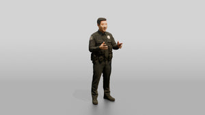 Police Officer Explaining a Point - 3D character model, view 1