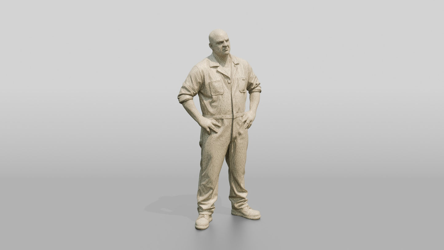 Heavy-set White Male Prisoner Resting His Hands on His Hips