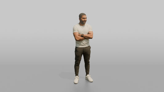 Fitness Influencer Man Standing Confidently With Arms Crossed - 3D character model