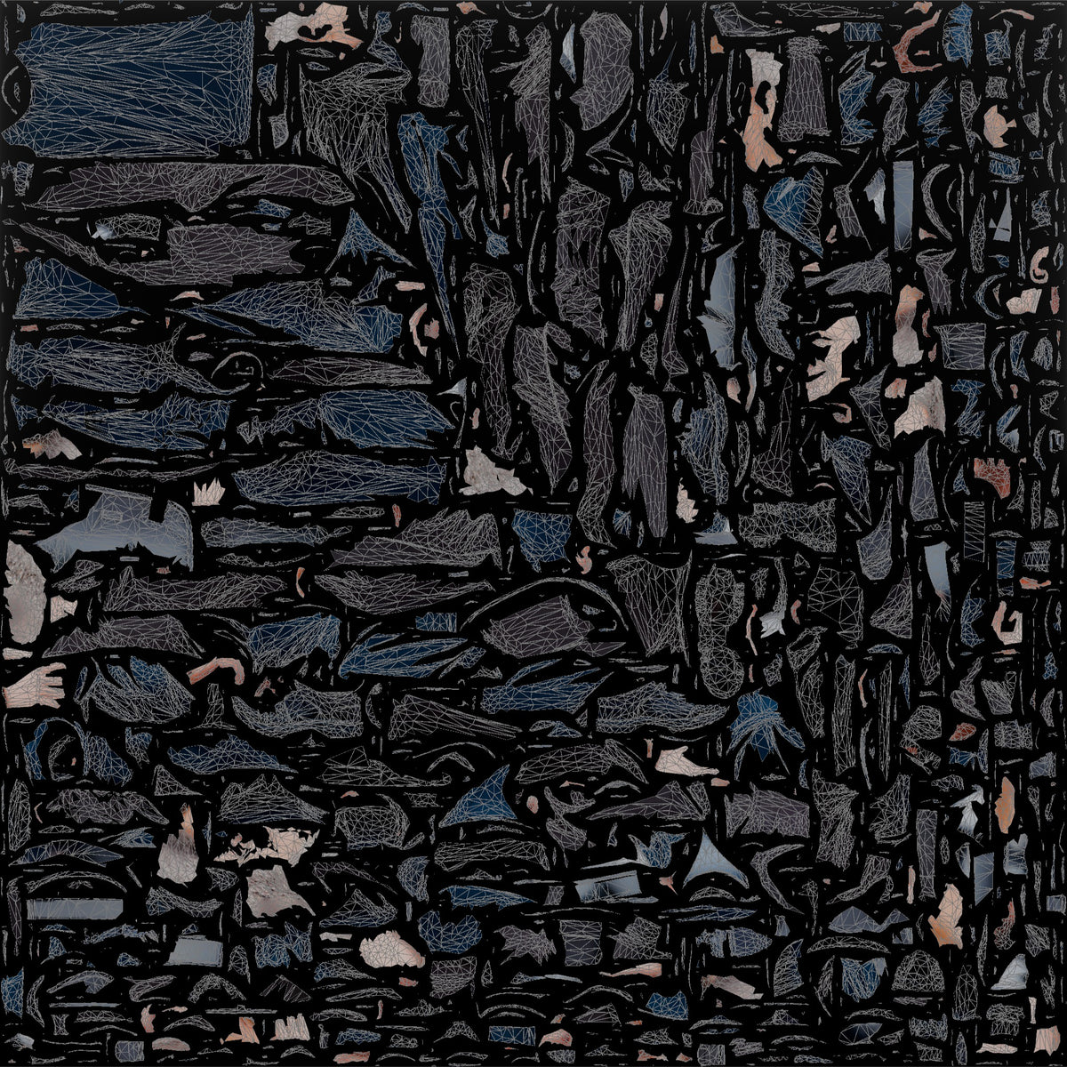 White Man Briskly Walking in Blue Rain Jacket - UV layout, base color map