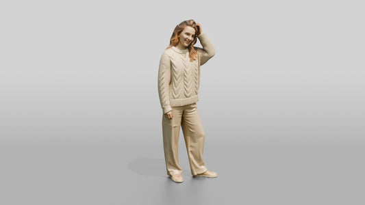 Cozy Oversized Casual Woman 10 - 3D character model, view 1