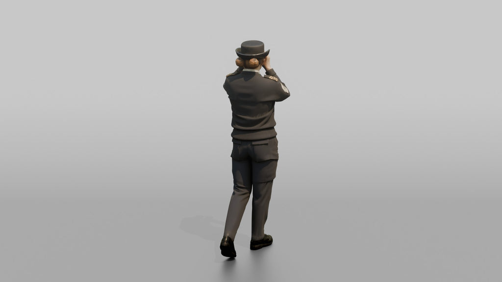Navigation Officer Scanning the Horizon with Binoculars
