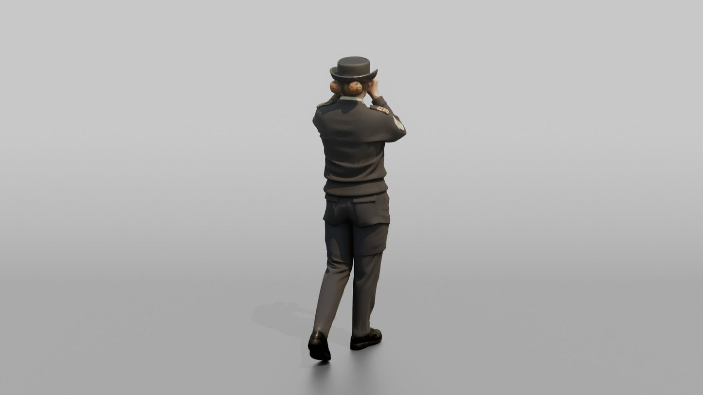 Navigation Officer Scanning the Horizon with Binoculars