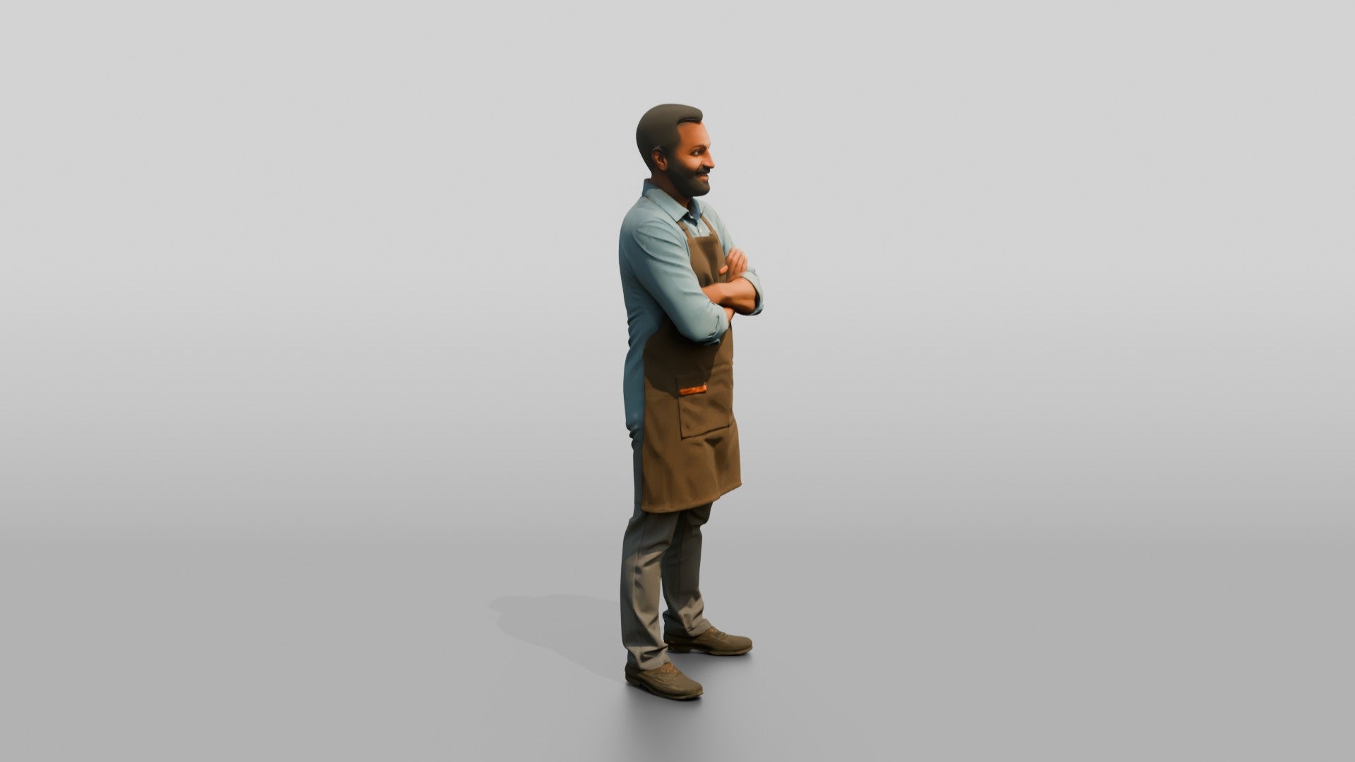 South Asian Cafe Owner in Apron