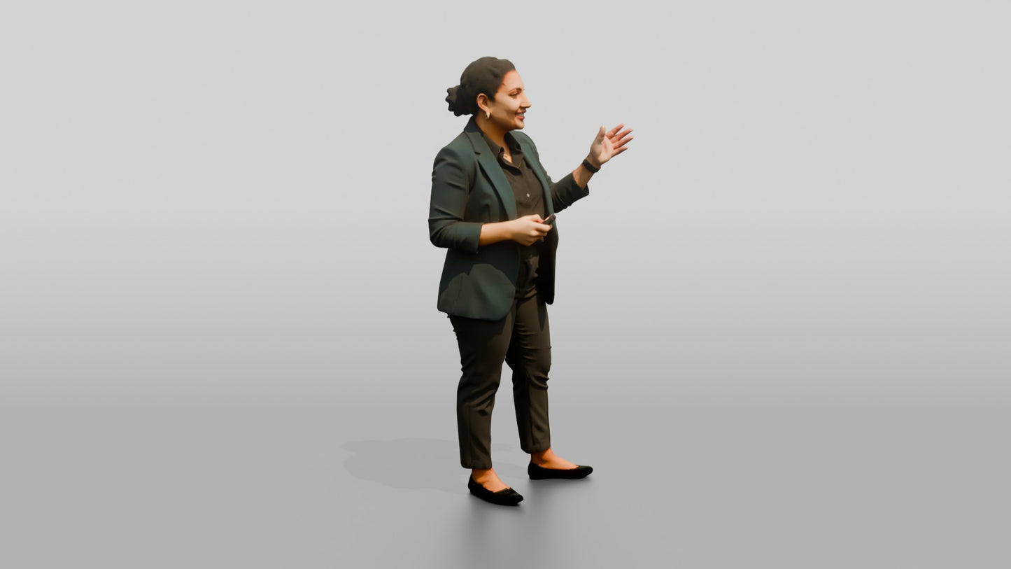 Businesswoman Presenting at a Screen