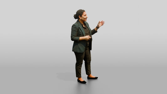 Businesswoman Presenting at a Screen - 3D character model, view 1